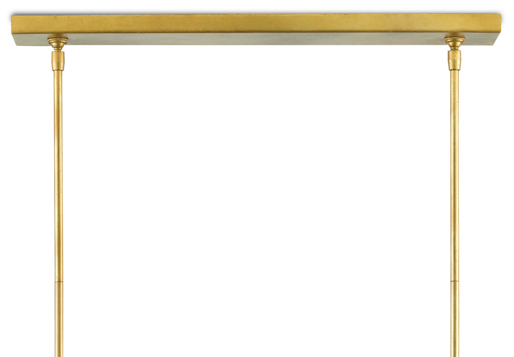 Four Light Chandelier in Contemporary Gold Leaf/Abaca Rope finish