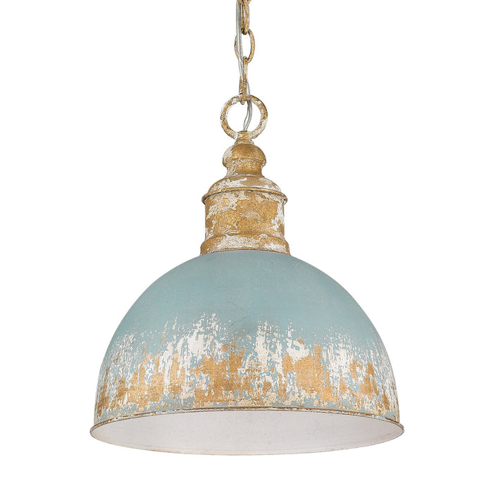 One Light Pendant in Vintage Gold finish