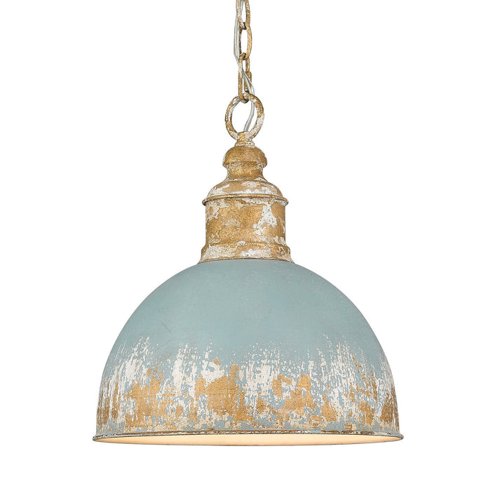 One Light Pendant in Vintage Gold finish