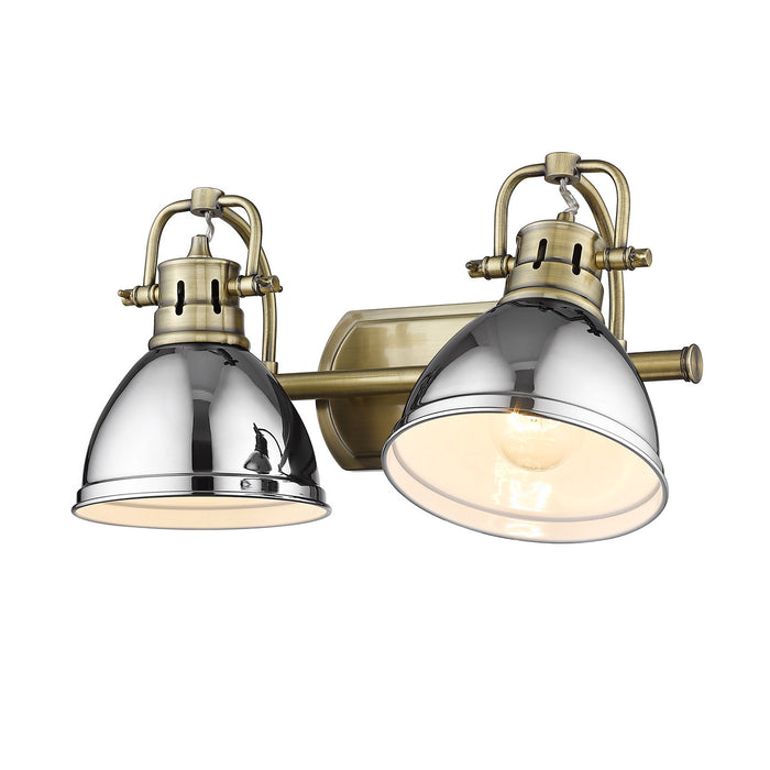 Two Light Bath Vanity in Aged Brass finish