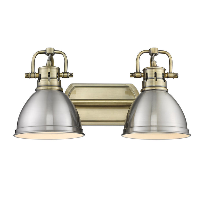 Two Light Bath Vanity in Aged Brass finish