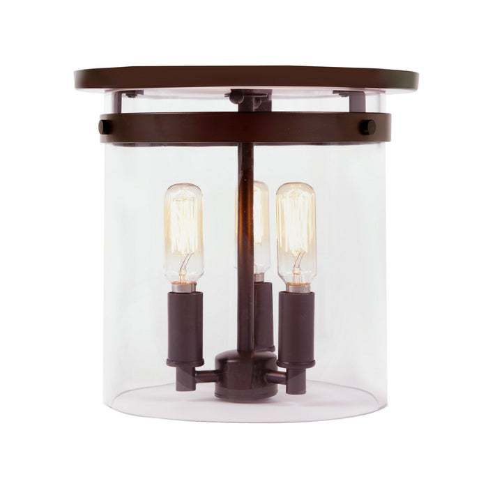 Three Light Flushmount from the Roxbury collection in Oil Rubbed Bronze finish