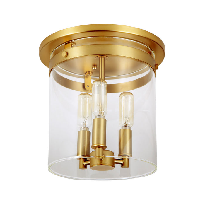 Three Light Flushmount from the Roxbury collection in Satin Brass finish