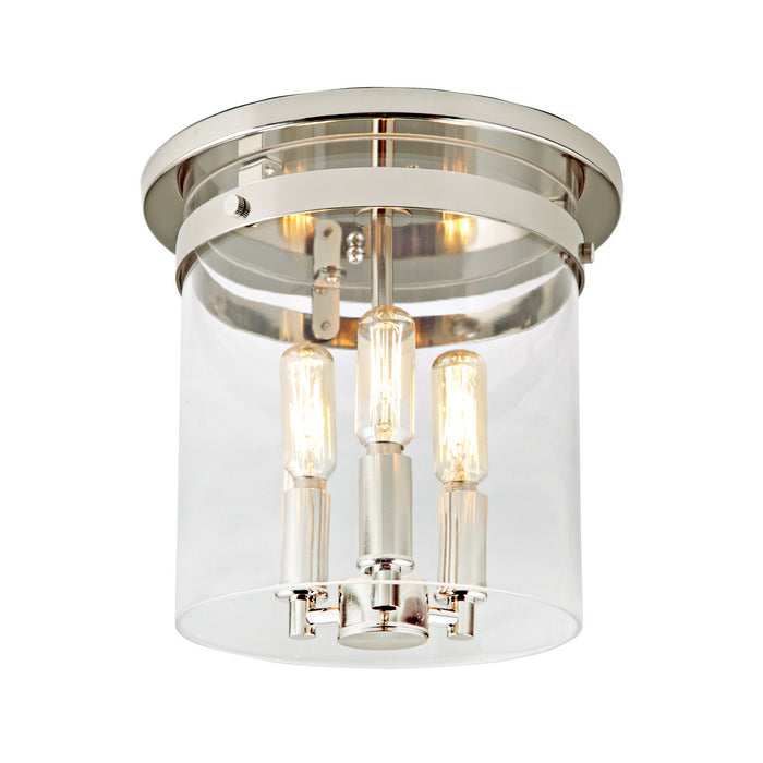 Three Light Flushmount from the Roxbury collection in Polished Nickel finish
