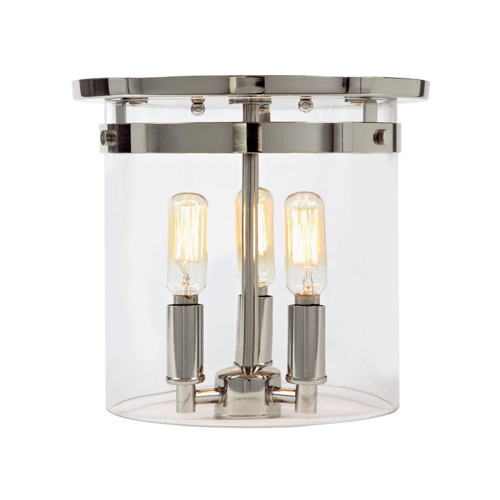 Three Light Flushmount from the Roxbury collection in Polished Nickel finish