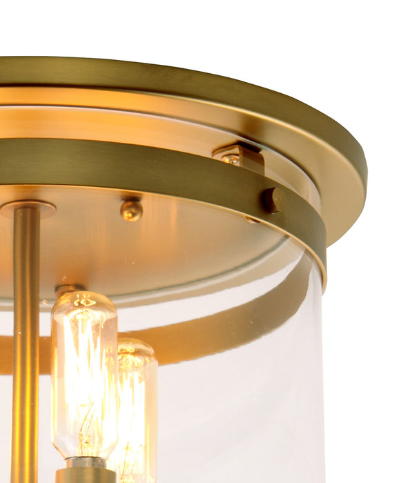 Four Light Flushmount from the Roxbury collection in Satin Brass finish