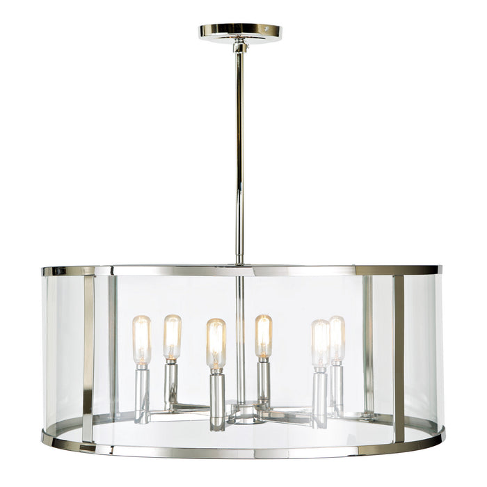Six Light Pendant from the Bryant collection in Polished Nickel finish