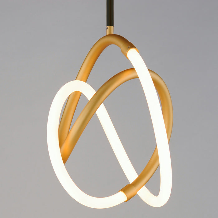 LED Mini Pendant from the Mobius collection in Black / Gold finish