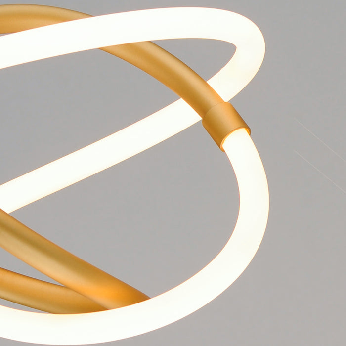 LED Mini Pendant from the Mobius collection in Black / Gold finish