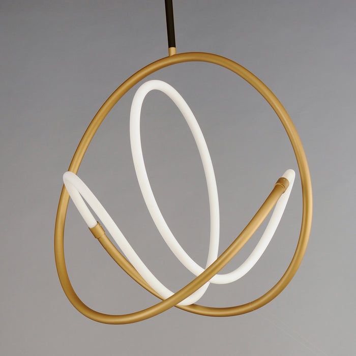 LED Pendant from the Mobius collection in Black / Gold finish