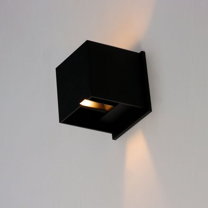 LED Outdoor Wall Sconce from the Alumilux Cube collection in Black finish