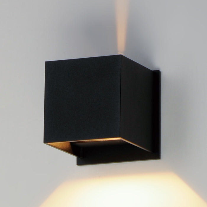 LED Outdoor Wall Sconce from the Alumilux Cube collection in Black finish