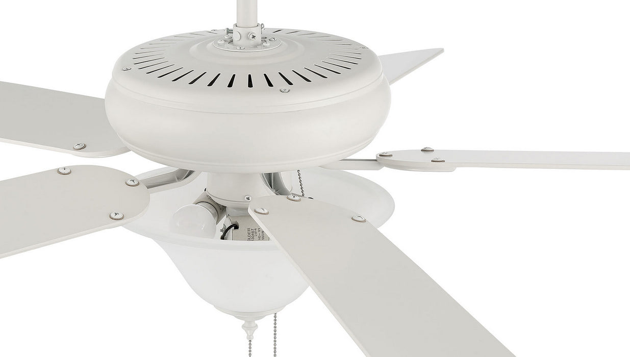 52``Ceiling Fan from the Decorator`s Choice 3 Light Kit collection in Matte White finish