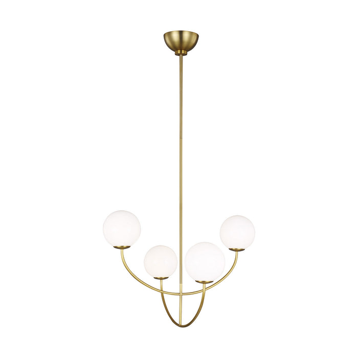 Four Light Chandelier from the Galassia collection in Burnished Brass finish