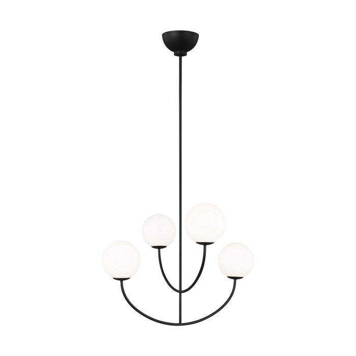 Four Light Chandelier from the Galassia collection in Midnight Black finish