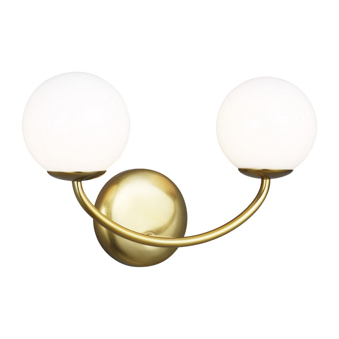 Two Light Vanity from the Galassia collection in Burnished Brass finish