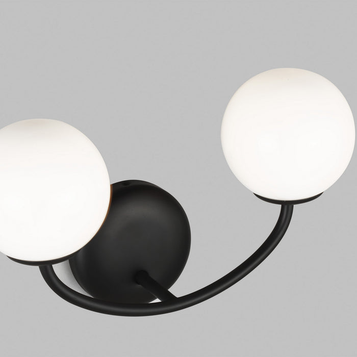 Two Light Vanity from the Galassia collection in Midnight Black finish