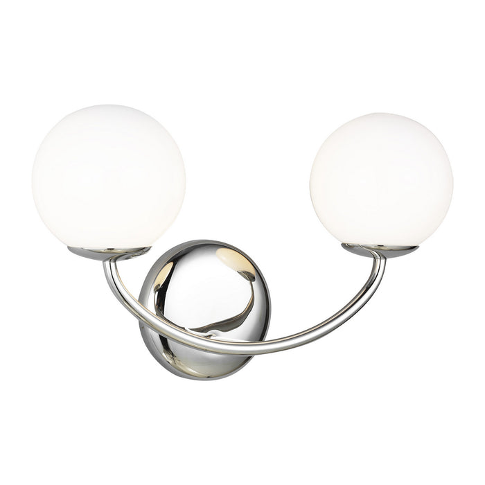 Two Light Vanity from the Galassia collection in Polished Nickel finish