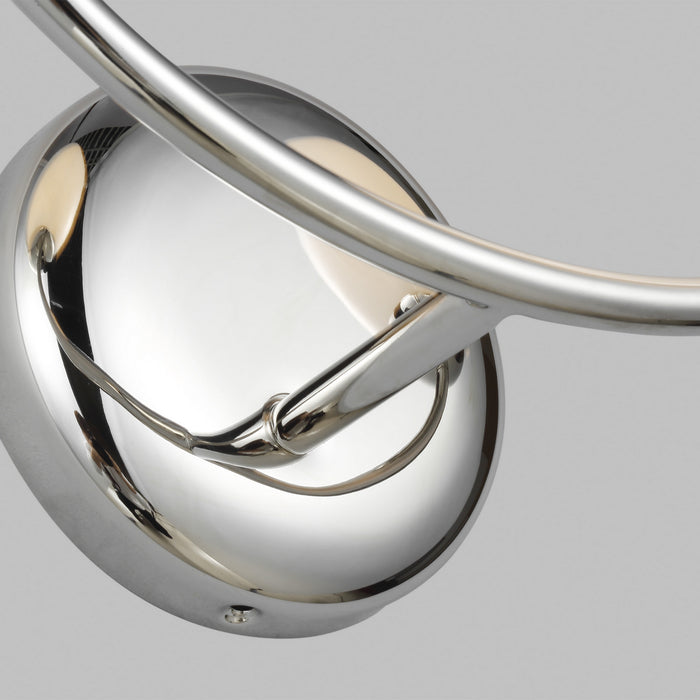 Two Light Vanity from the Galassia collection in Polished Nickel finish