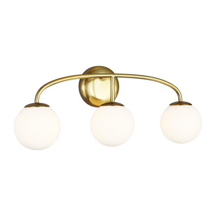 Three Light Vanity from the Galassia collection in Burnished Brass finish