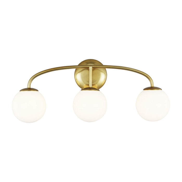 Three Light Vanity from the Galassia collection in Burnished Brass finish