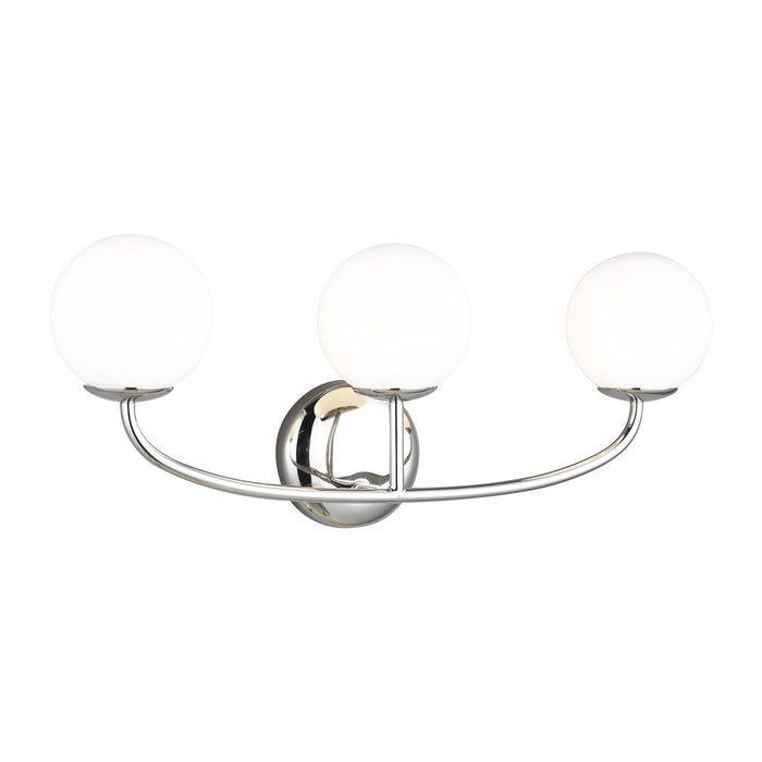 Three Light Vanity from the Galassia collection in Polished Nickel finish