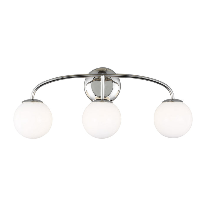 Three Light Vanity from the Galassia collection in Polished Nickel finish