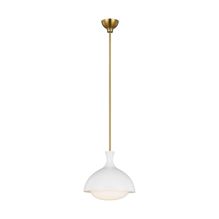 One Light Pendant from the Lucerne collection in Burnished Brass finish