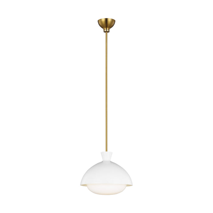 One Light Pendant from the Lucerne collection in Burnished Brass finish