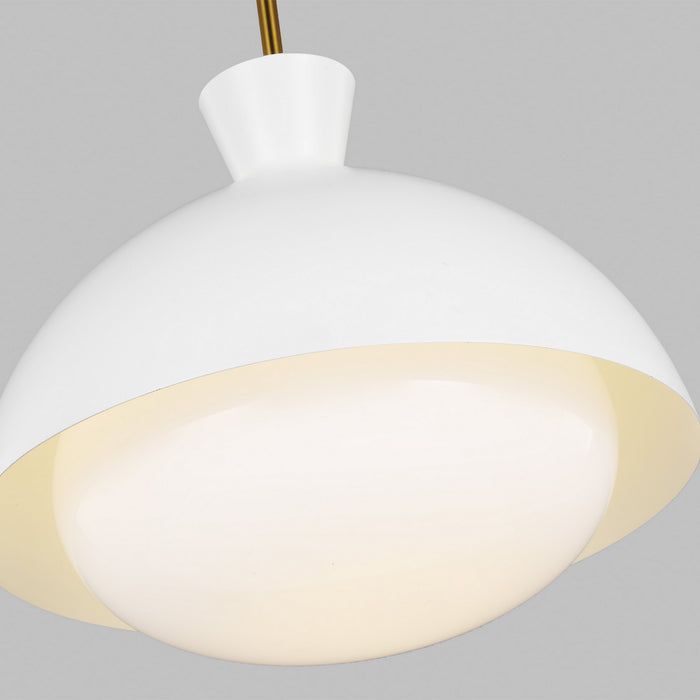 One Light Pendant from the Lucerne collection in Burnished Brass finish