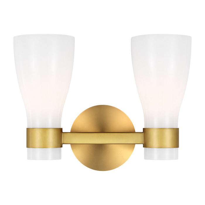 Two Light Vanity from the Moritz collection in Burnished Brass finish