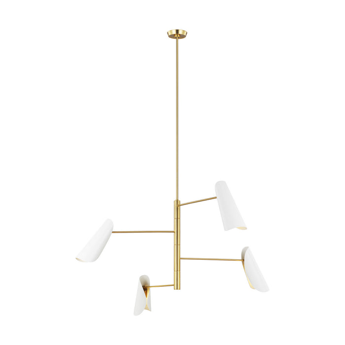 Four Light Chandelier from the Tresa collection in Burnished Brass finish