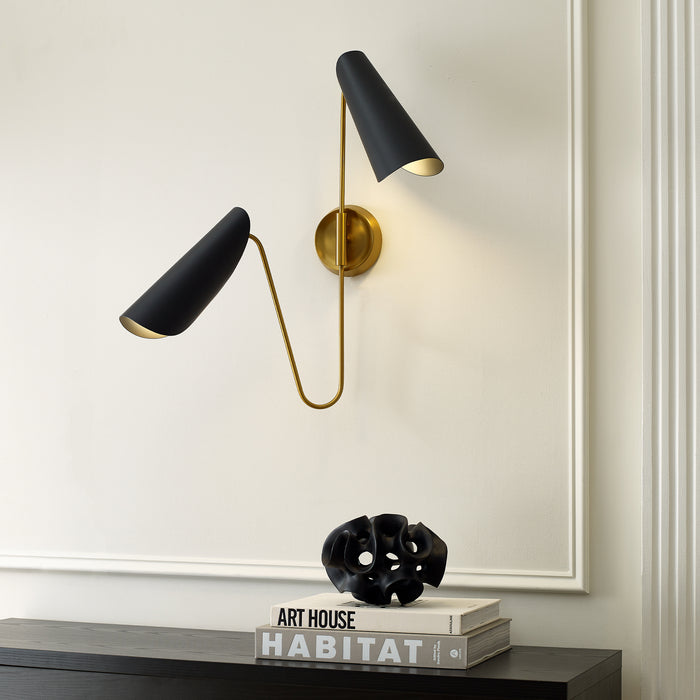 Two Light Wall Sconce from the Tresa collection in Burnished Brass finish