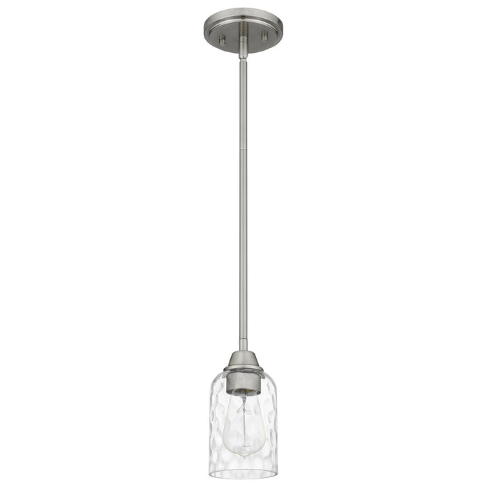 One Light Mini Pendant from the Acacia collection in Brushed Nickel finish