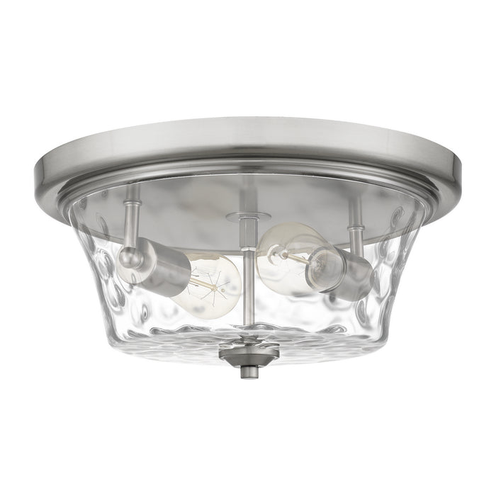 Two Light Flush Mount from the Acacia collection in Brushed Nickel finish