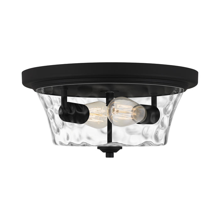 Two Light Flush Mount from the Acacia collection in Matte Black finish