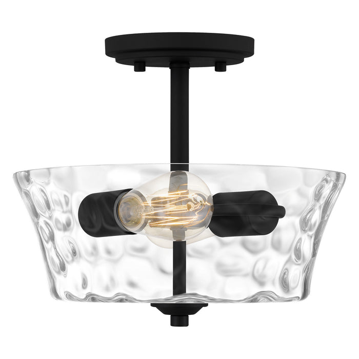 Two Light Semi Flush Mount from the Acacia collection in Matte Black finish