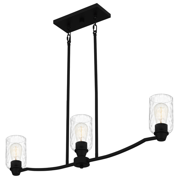 Three Light Linear Chandelier from the Acacia collection in Matte Black finish