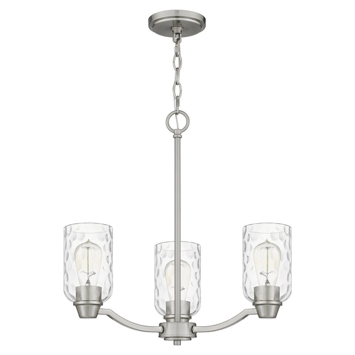 Three Light Chandelier from the Acacia collection in Brushed Nickel finish