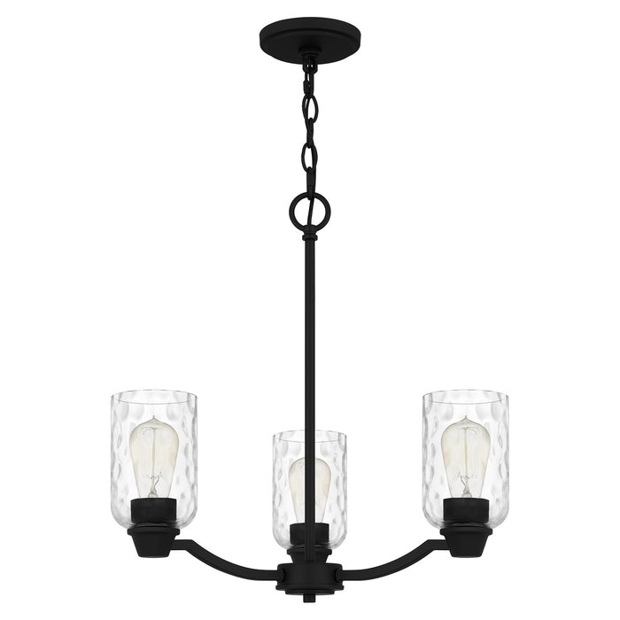 Three Light Chandelier from the Acacia collection in Matte Black finish