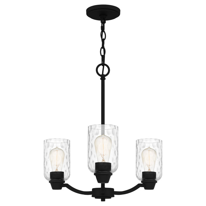 Three Light Chandelier from the Acacia collection in Matte Black finish