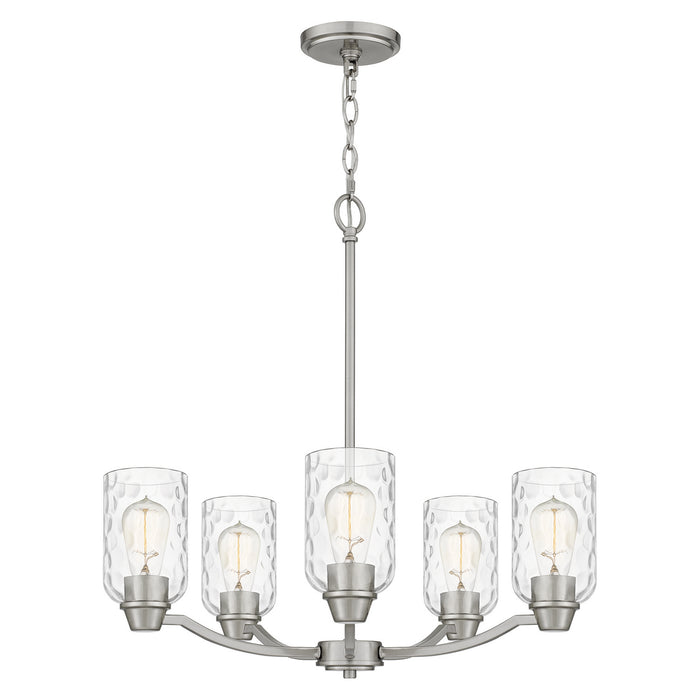 Five Light Chandelier from the Acacia collection in Brushed Nickel finish