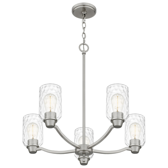 Five Light Chandelier from the Acacia collection in Brushed Nickel finish