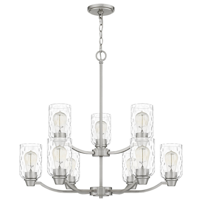 Nine Light Chandelier from the Acacia collection in Brushed Nickel finish