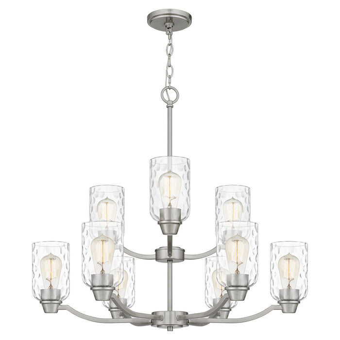 Nine Light Chandelier from the Acacia collection in Brushed Nickel finish