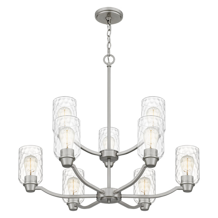 Nine Light Chandelier from the Acacia collection in Brushed Nickel finish