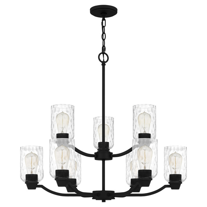 Nine Light Chandelier from the Acacia collection in Matte Black finish