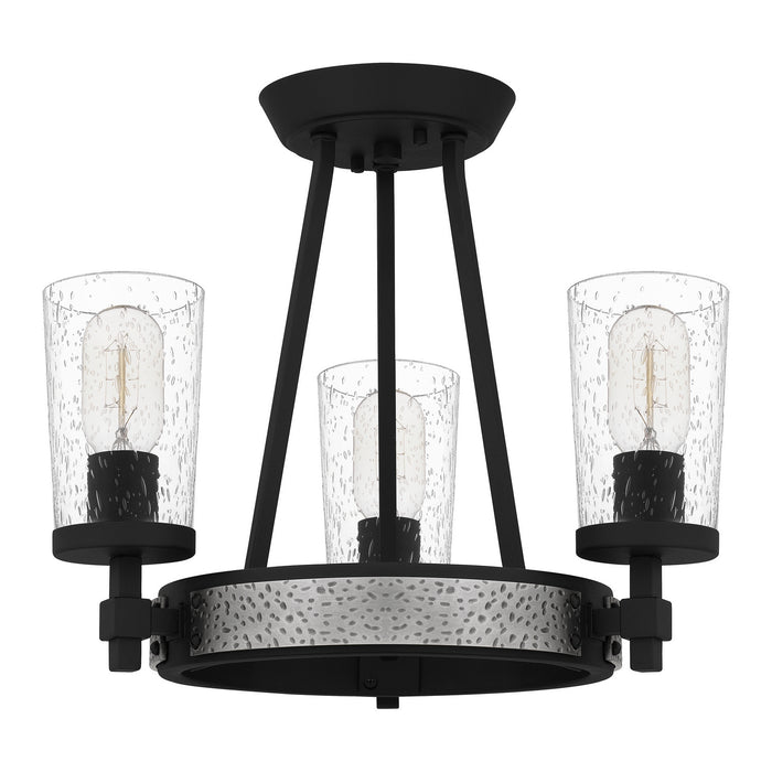 Three Light Semi Flush Mount from the Alpine collection in Earth Black finish