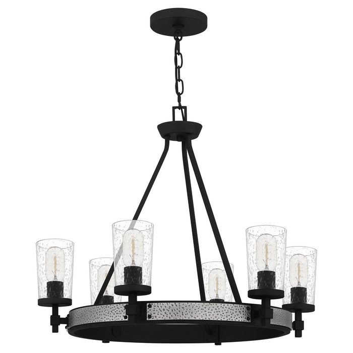 Six Light Chandelier from the Alpine collection in Earth Black finish