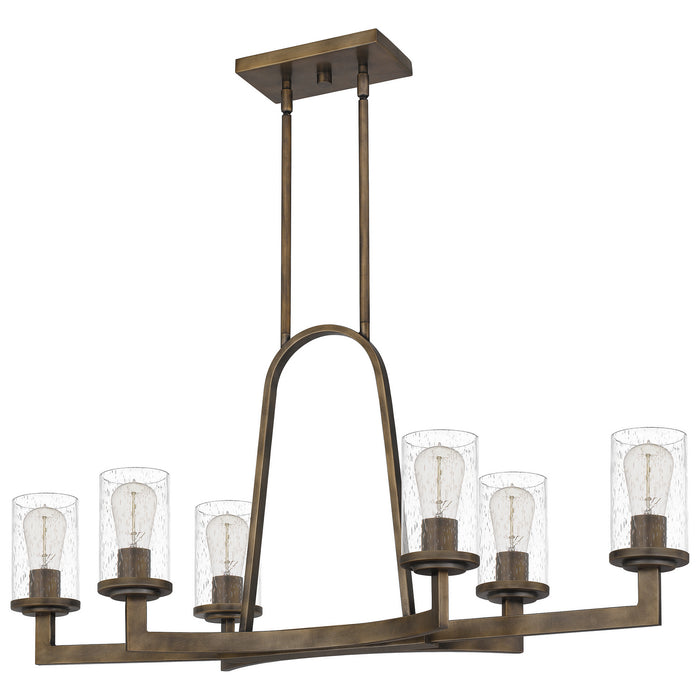 Six Light Linear Chandelier from the Antonin collection in Statuary Bronze finish